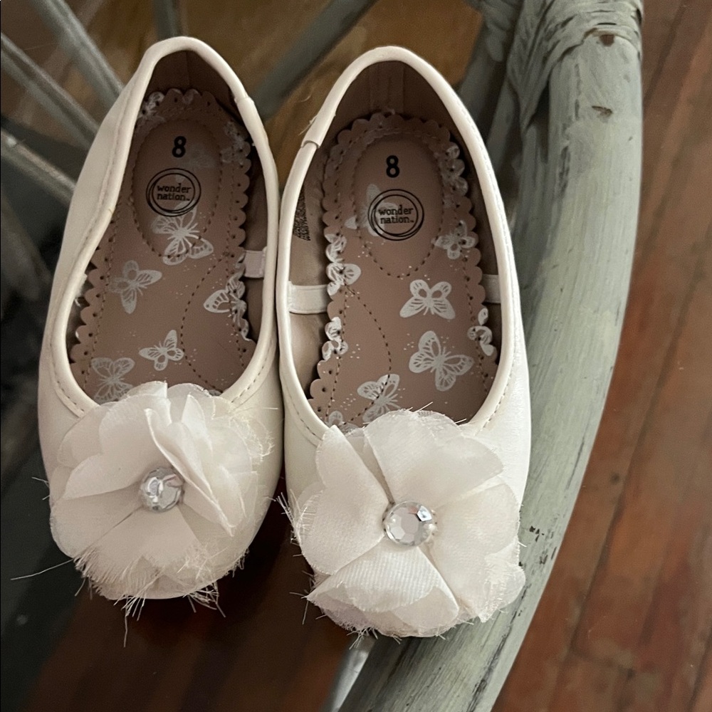 Wonder Nation Kids Dress Shoes with Floral Accent
